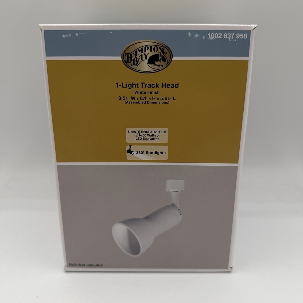 Hampton Bay 1 Light Track Light Head - White Finish - 1002 637 958 - 803959